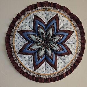 Elegant Blue and Brown Starburst Wall Art